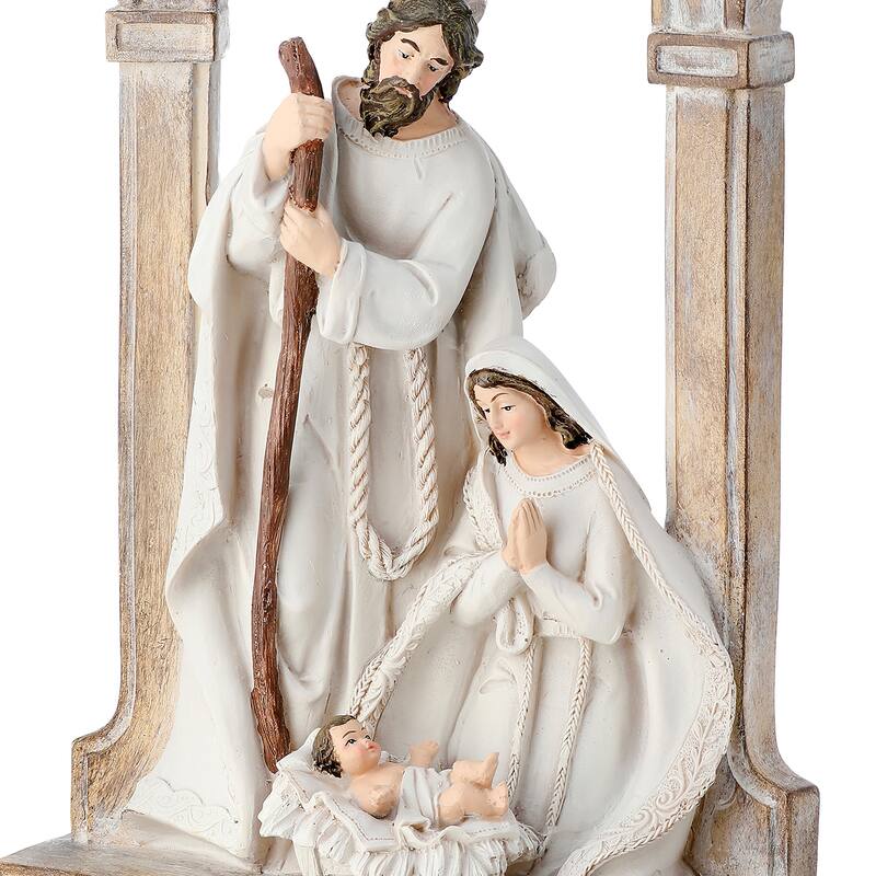 9"Resin Holy Family With Arch