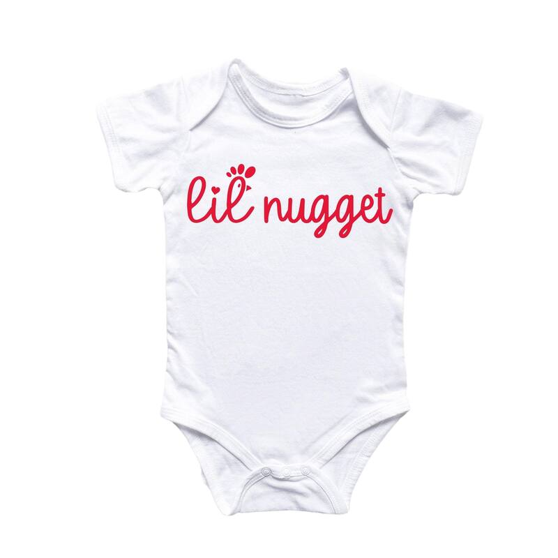 Little Chicken Nugget - Baby Boy Girl Clothes Infant Bodysuit Funny Cute Newborn - White - 0-3M