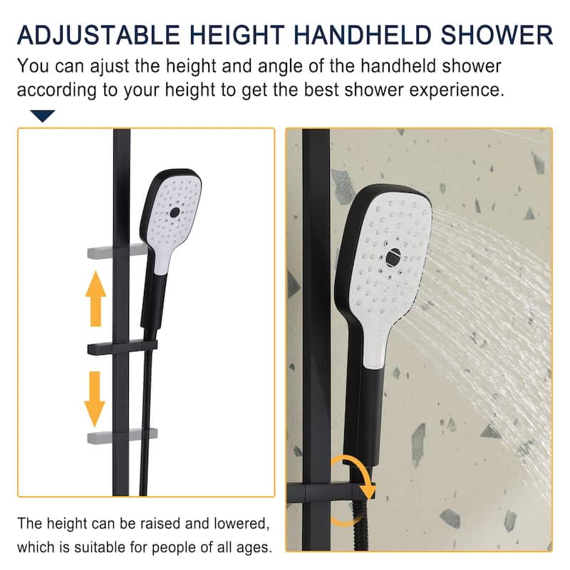 Handheld Shower Set with Adjustable Sliding Bar