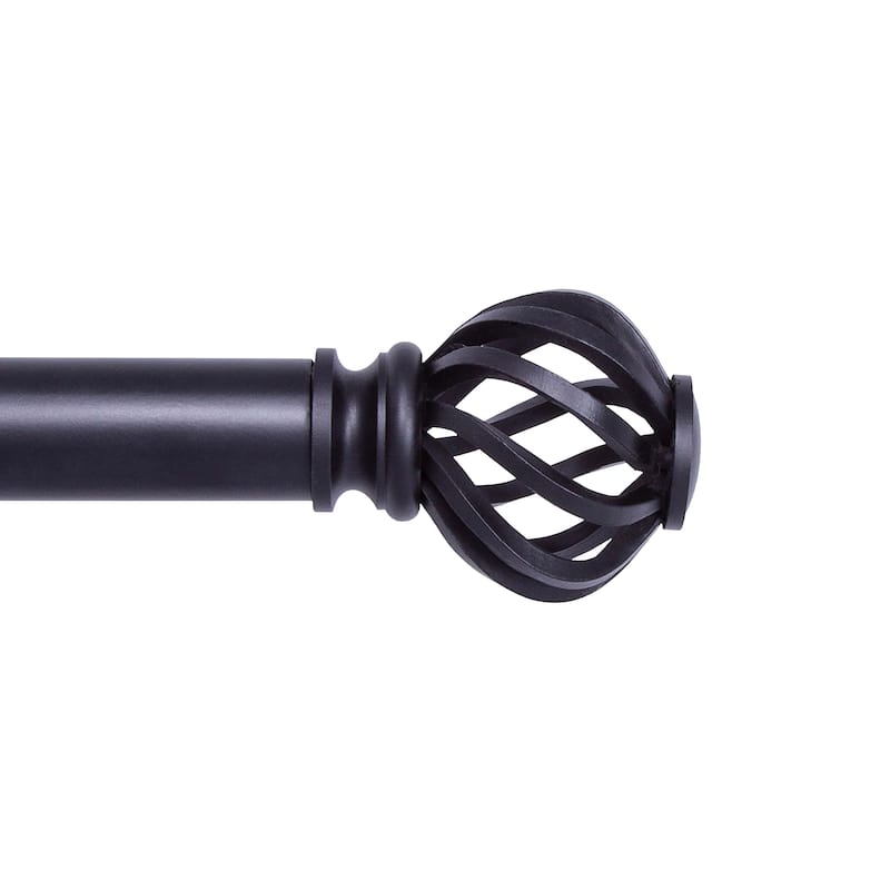 Kenney® Cage 1" Value Decorative Window Curtain Rod, 30-84", Black - 30-84" - Black