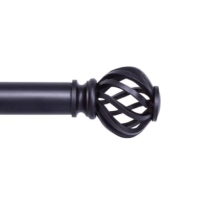 Kenney® Cage 1" Value Decorative Window Curtain Rod, 30-84", Black