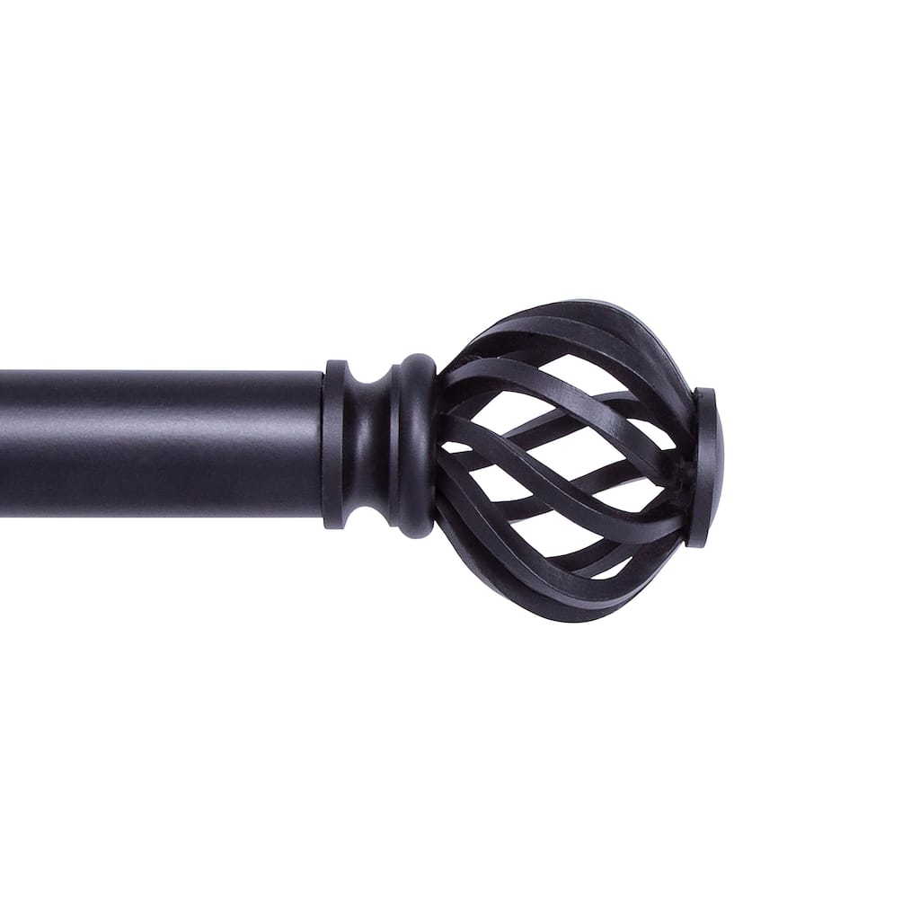 Kenney® Cage 1" Value Decorative Window Curtain Rod, 30-84", Black