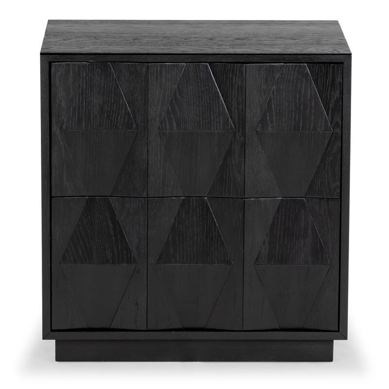 SAFAVIEH Couture Riabelle Wood 2 Drawer Nightstand - Black