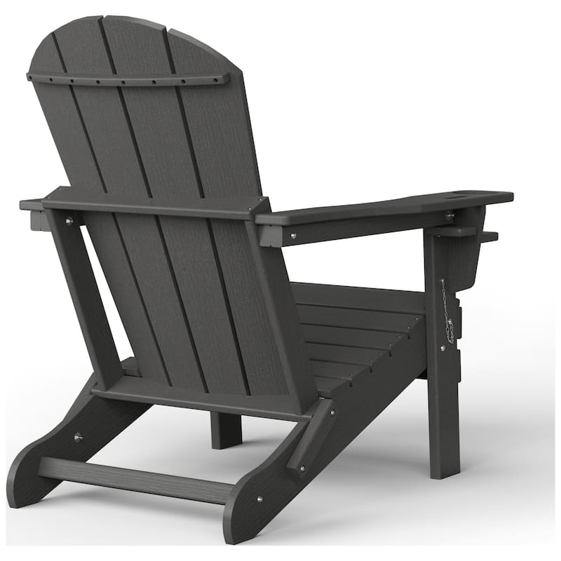 Polytrends Alvaro Outdoor Adirondack Chair with Cup Holder (Set of 4)