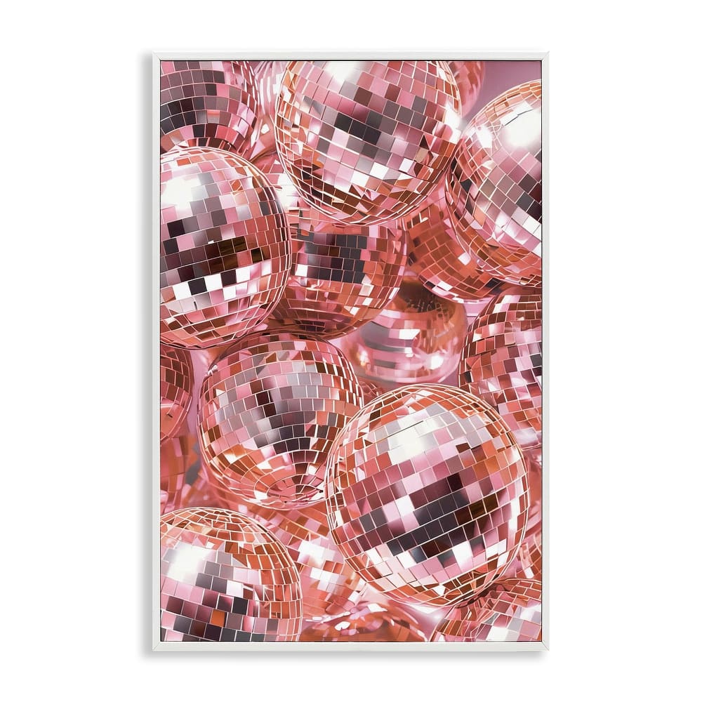 Stupell Pink Disco Ball Pile Framed Giclee Art Design By LSR Design Studio
