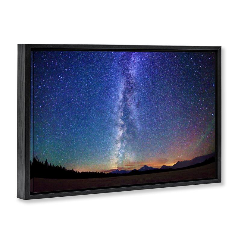 Stupell Milky Way Stars over Earth Framed Floater Canvas Wall Art Design By Royce Bair
