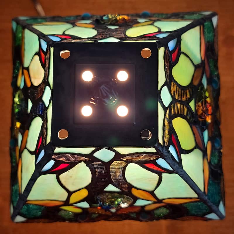 Tiffany Style Floral Mission Style Table Lamp AM253TL08B Amora Lighting