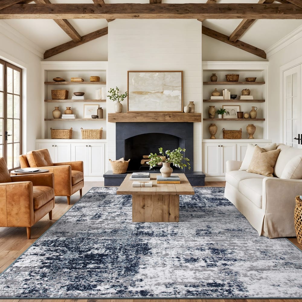 World Rug Gallery Distressed Abstract Area Rug