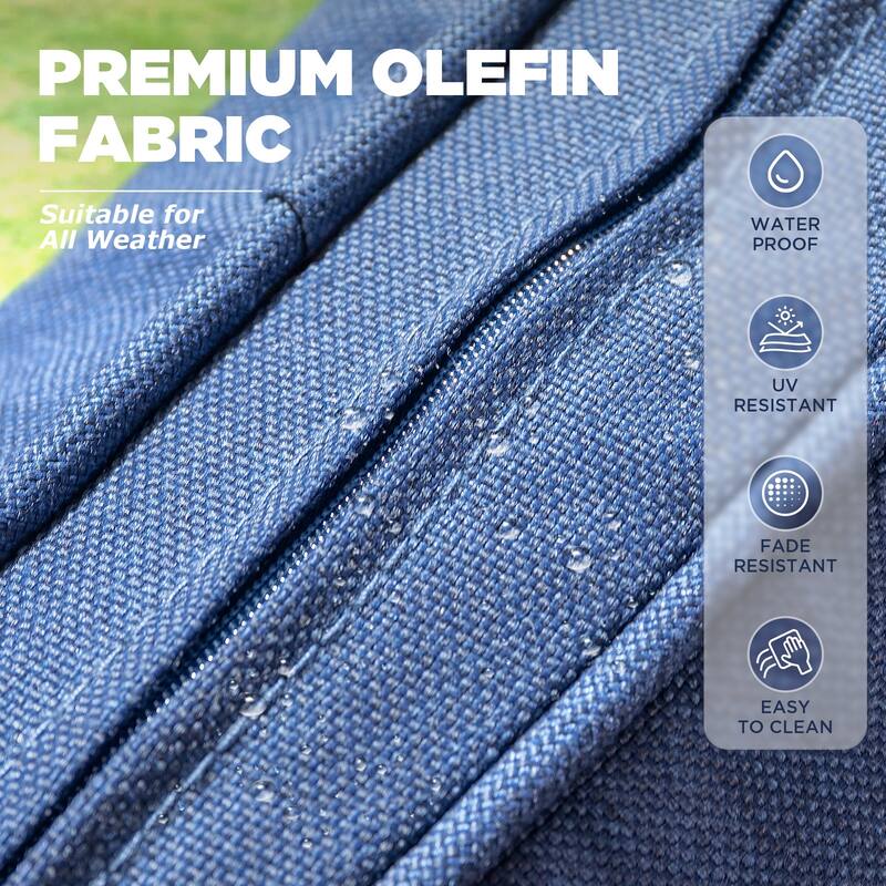 Pocassy Outdoor Wicker 5-Piece Swivel Chair Table with Ottoman