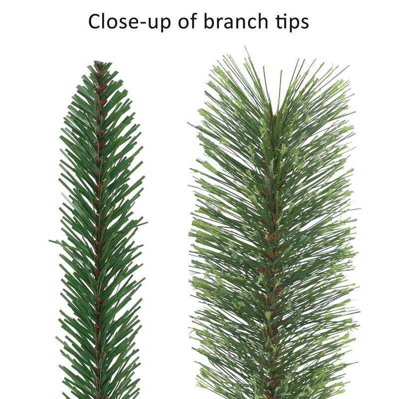 Puleo International 9 ft x 10" Battery-Operated Pre-Lit Garland - Green - 9.834