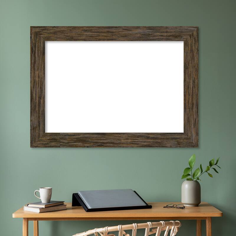 Amanti Art Fencepost Brown Framed Dry Erase Magnetic Board
