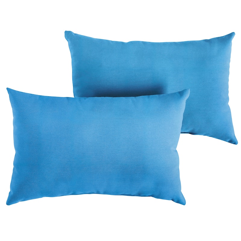Sunbrella Canvas Capri Blue Indoor/Outdoor Knife Edge Pillow (Set of 2)