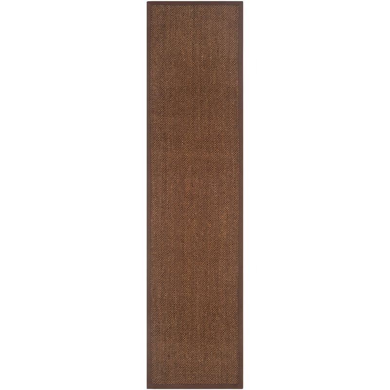 SAFAVIEH Natural Fiber Elmyra Sisal Border Rug - 2' x 6' Runner - Brown/Brown