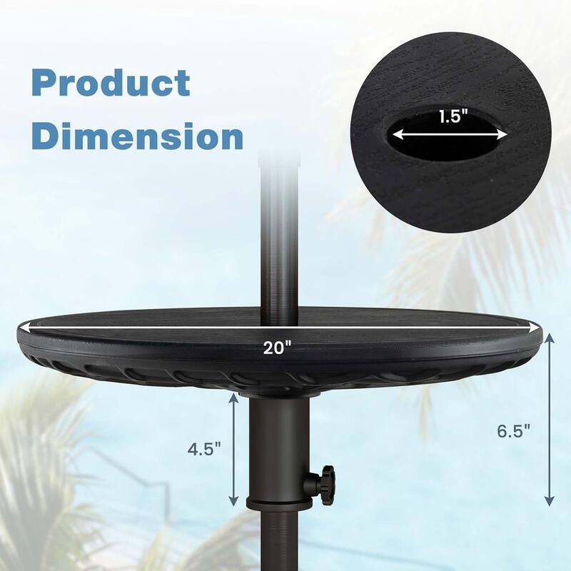 20" Outdoor Umbrella Table Side Table with 1.5" Umbrella Hole