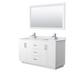 Option White, Nickel Trim, White Carrara Marble Top