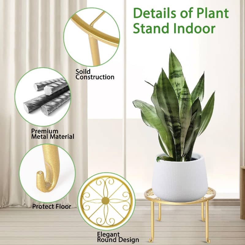 Metal Plant Stand 5 Pack Plant Stands - 11.1 x 11.06 x 7.2 inches