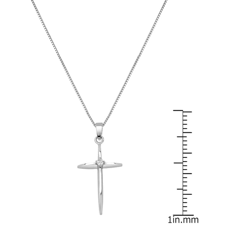 Auriya 10k Gold Diamond Accent Cross Pendant Necklace