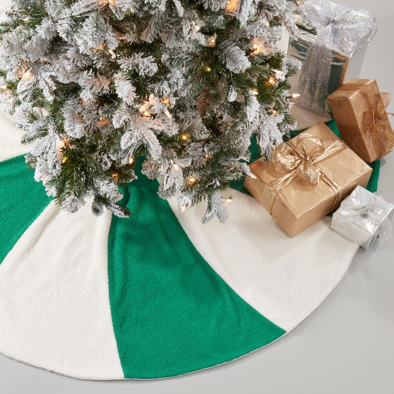 Jolly Holiday Candy Cane Skirt - 72"x72" - White/Green