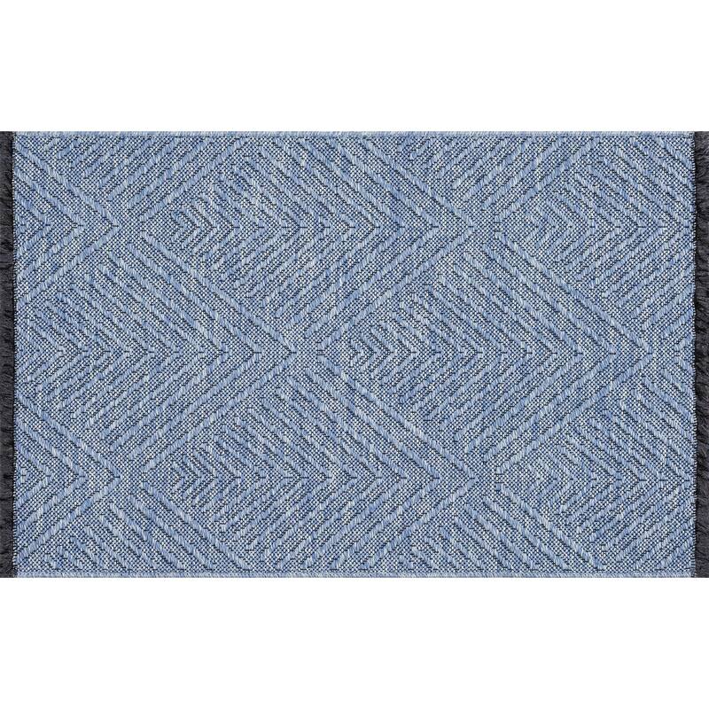 Alameda Solid Color Chevron Machine Washable Indoor Area Rug