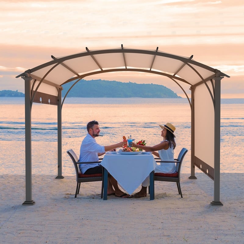 10.8 Ft. W x 8.8 Ft. D Metal Pergola with Canopy