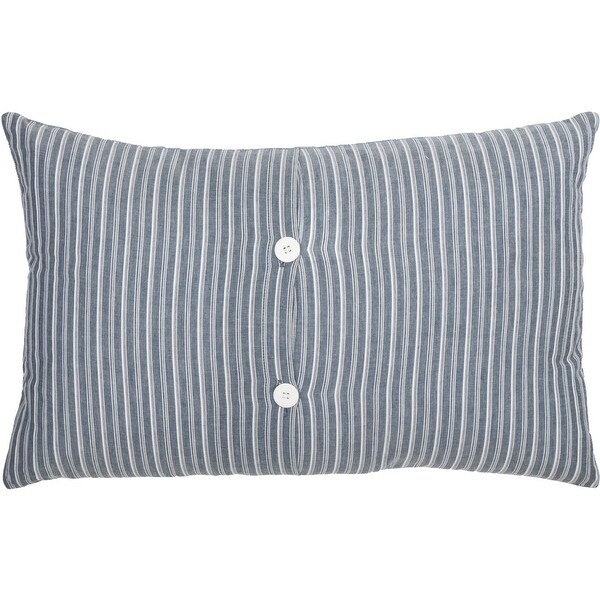 VHC Brands Farmhouse Bedding Miller Farm Charcoal Cotton Stenciled Chambray Text Rectangle Cover Insert Pillow Red Country