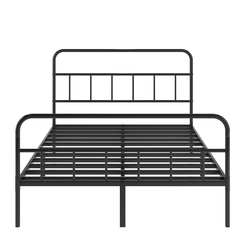 Metal Platform Bed Frame with Headboard, No Box Spring Needed, Black