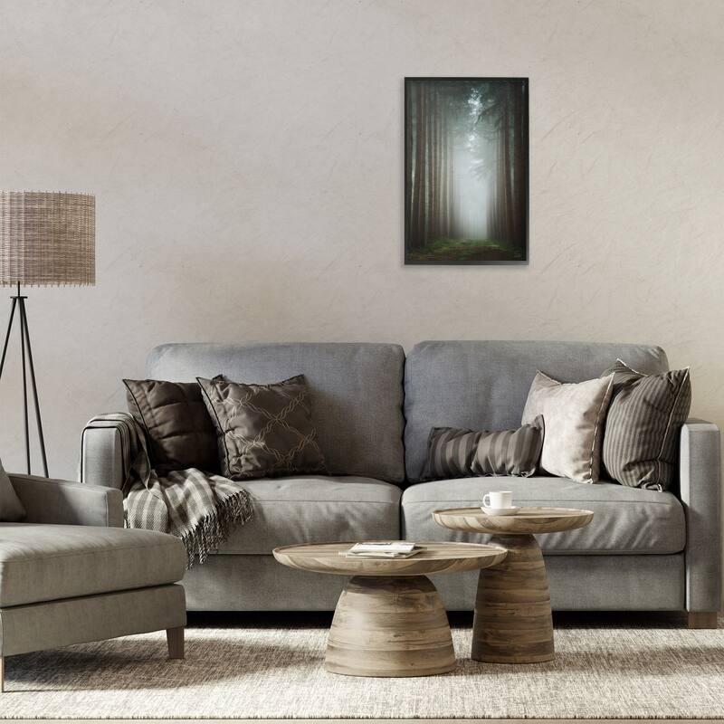 Stupell Moonlight Through Dark Forest Framed Giclee Art Design By Martin Podt