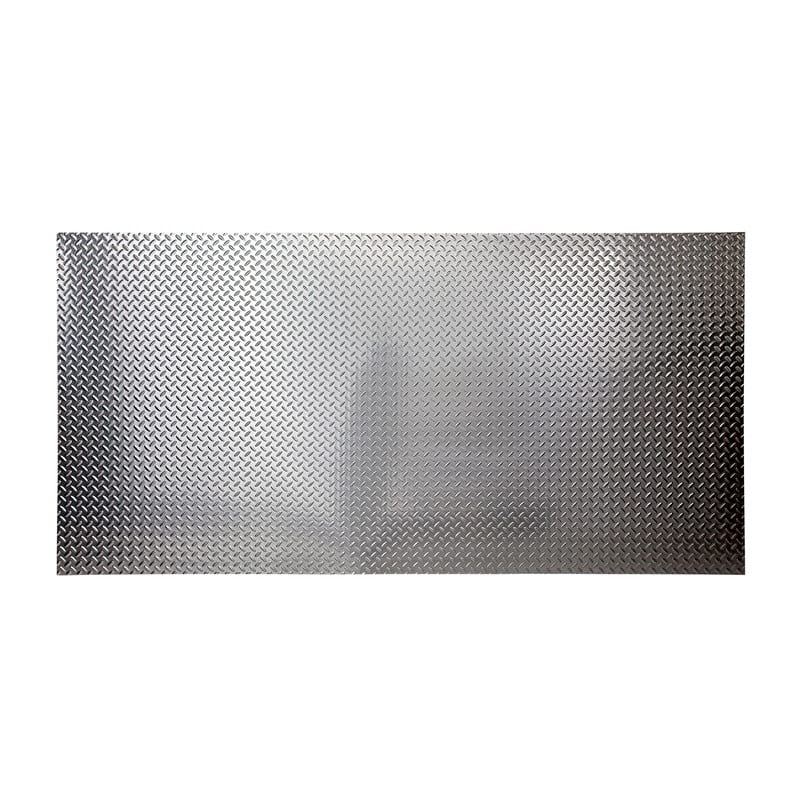 FASÄDE Diamond Plate 4-foot x 8-foot PVC Wall Panel in Brushed Aluminum - 4 x 8