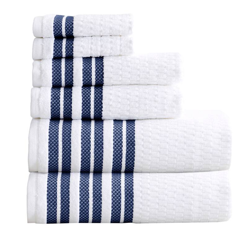 Luxurious Cotton Textured & Detailed Stripes Towel Set
