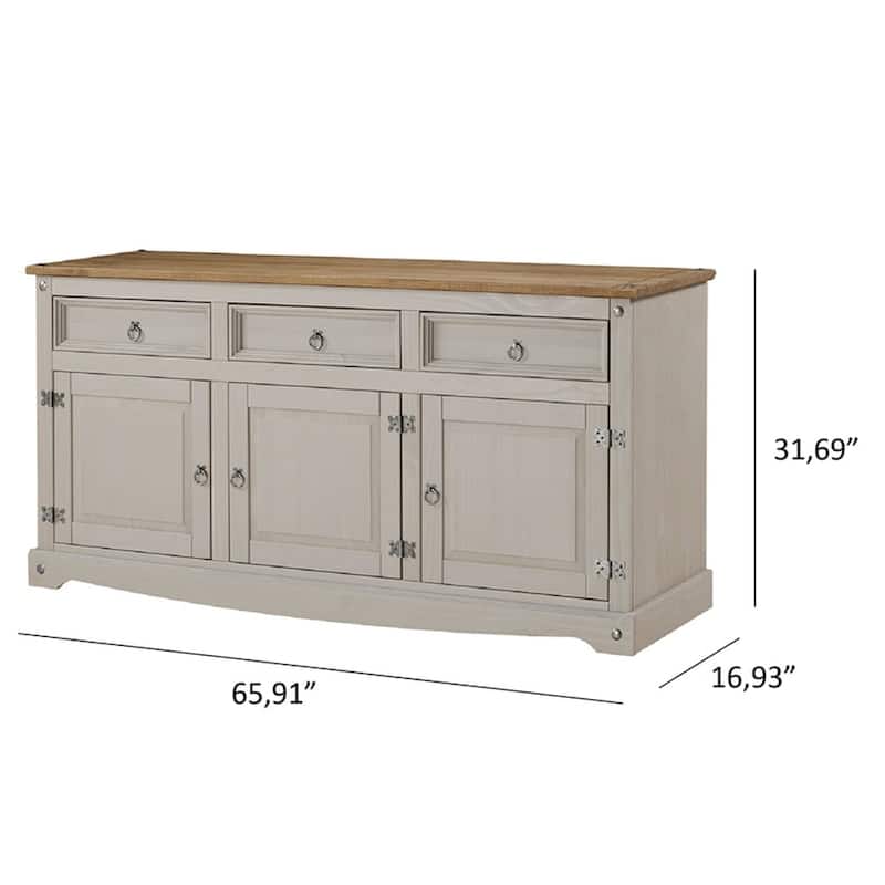65" Wood Buffet Sideboard Farmhouse - Corona Collection | Furniture Dash