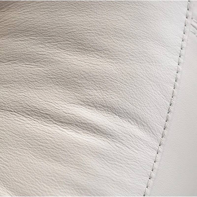 Larus Sofa, Manual Reclining Mechanism, Off White Faux Leather, 82 Inch