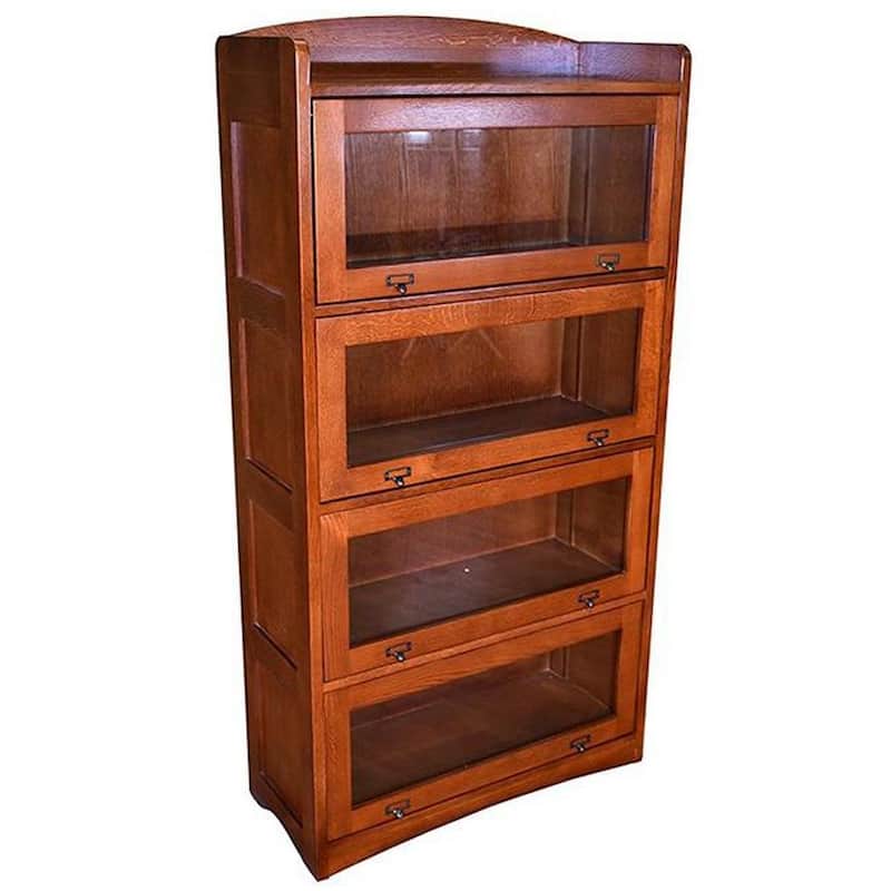 Preorder Mission Quarter Sawn Oak 4 Stack Barrister Bookcase - Cherry