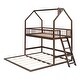 preview thumbnail 18 of 25, Twin Over Twin-Twin House Bunk Bed with Full-length Guardrail and Ladder