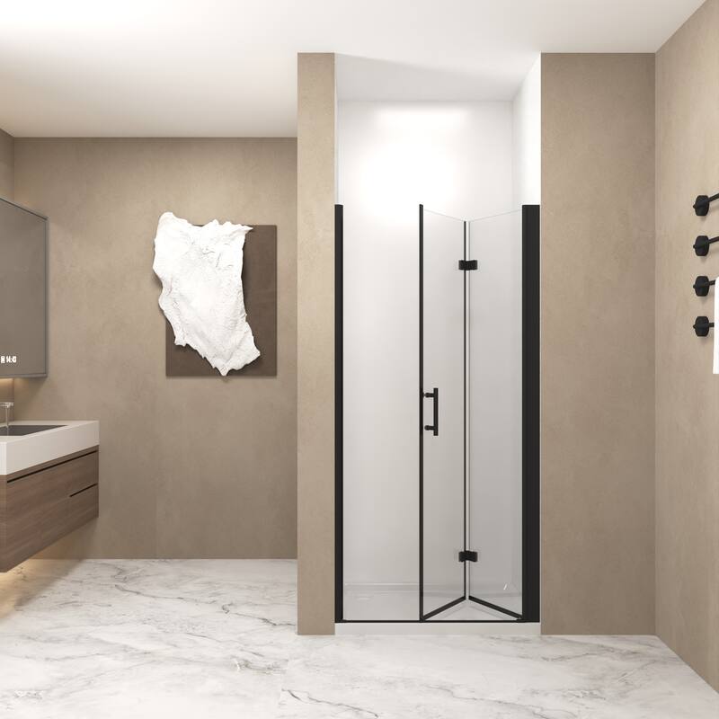 Framed Bifold Shower Door in Matte Black
