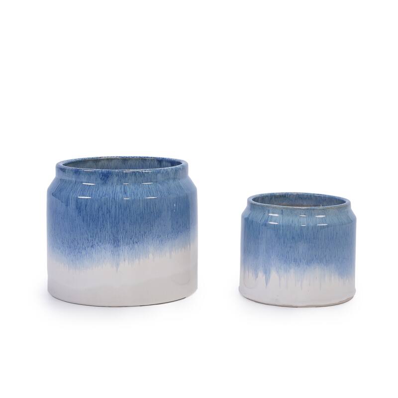 Elegant Ombre Glaze Non-Porous Ceramic Planters Pot for Aquatic Plants