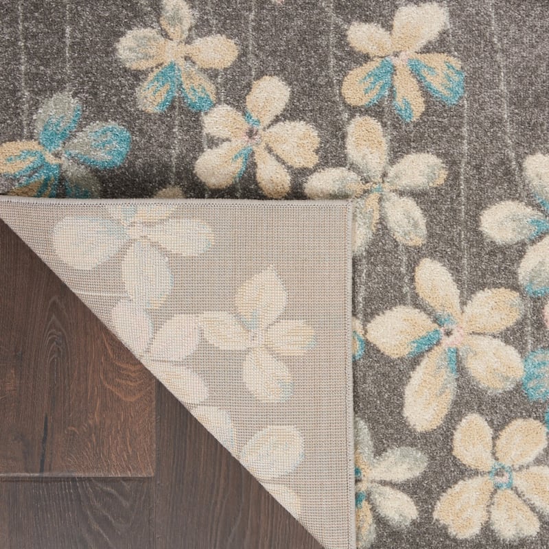 HomeRootsFloral Contemporary Rectangle Area Rug - 108' X '72' X '0.5