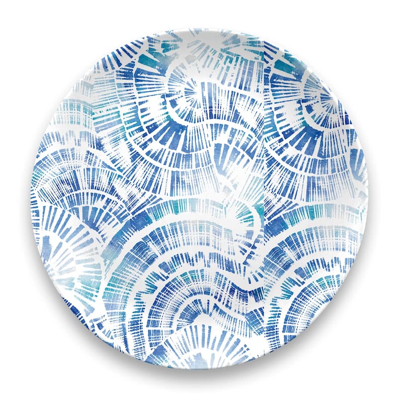 Abode Homewares Coastal Scallops Melamine Dinner Plate - Blue - 10.5" - Set of 6