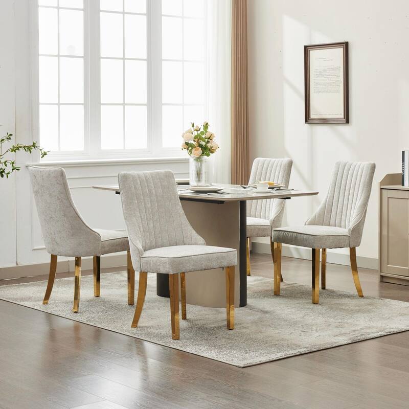 Rayon Cloth Flocking Chenille Dining Chairs