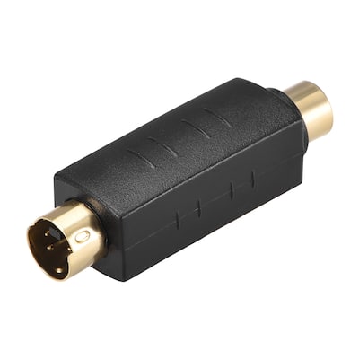RCA Female to S-Video 4 Terminal Male Connector Stereo Adapter Coupler - Black
