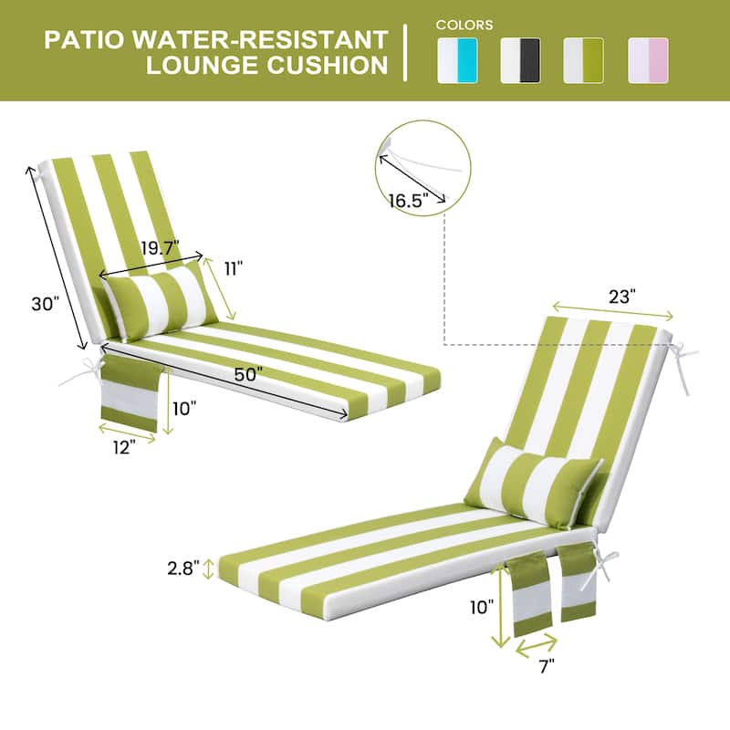 Pellebant Outdoor Lounge Chair Cushions with Pillow