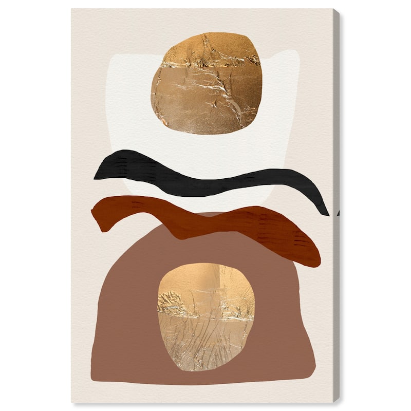 Wynwood Studio Canvas Abstract Costa De Tierra Gold and Metallic Gold Modern & Contemporary Wall Art Canvas Print