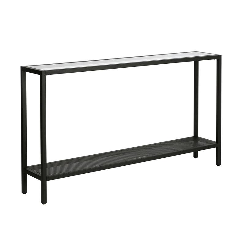 Rigan Modern Metal and Glass Console Table