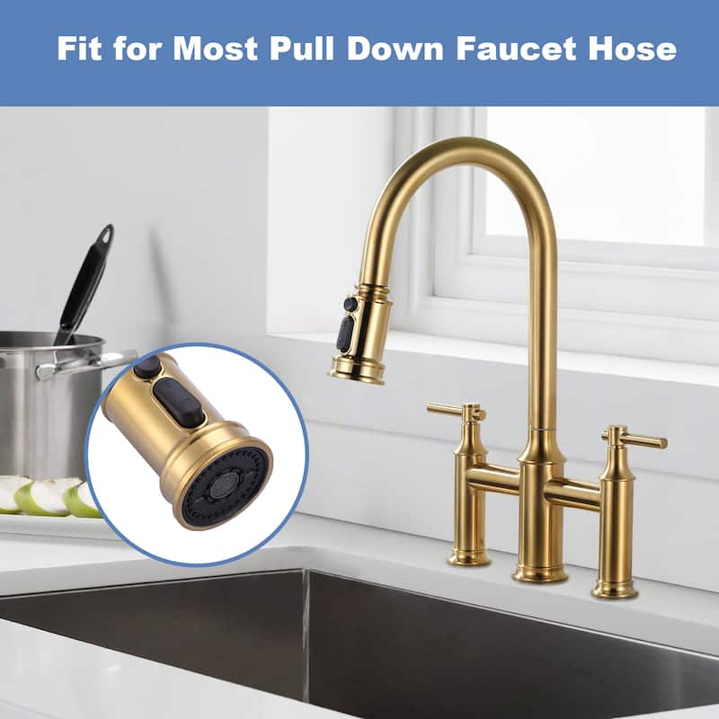 WOWOW Pull Down Kitchen Faucet Spray Head with 9 Adapters Kit