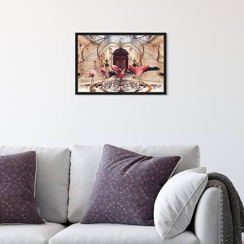Oliver Gal 'Luxurious Flamingo Room' Animals Pink Wall Art