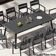 preview thumbnail 1 of 31, Pellebant Outdoor Aluminum Dining Table with Umbrella Hole for 6-8 Person Matte Black-82.7inches