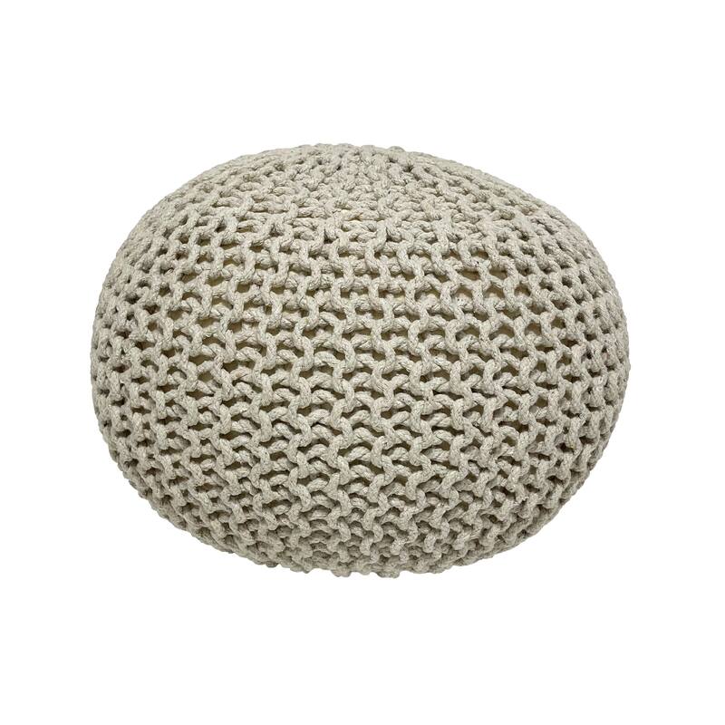 Loominaire Rustic Hand-knitted Cotton Pouf / Footstool "Tahiti"