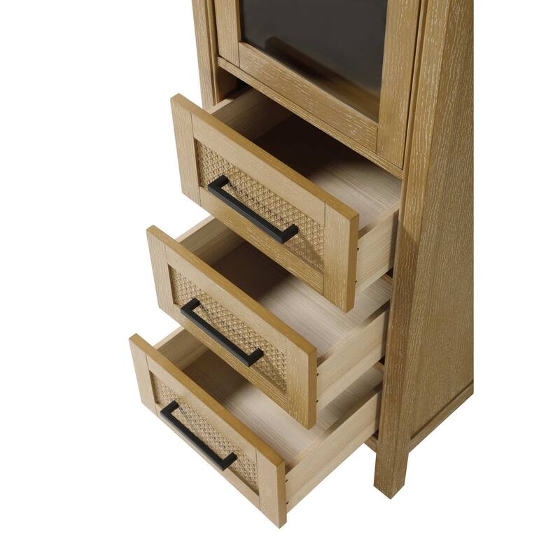 Winslow 16-28 Inch Bath Storage Glass Cabinet