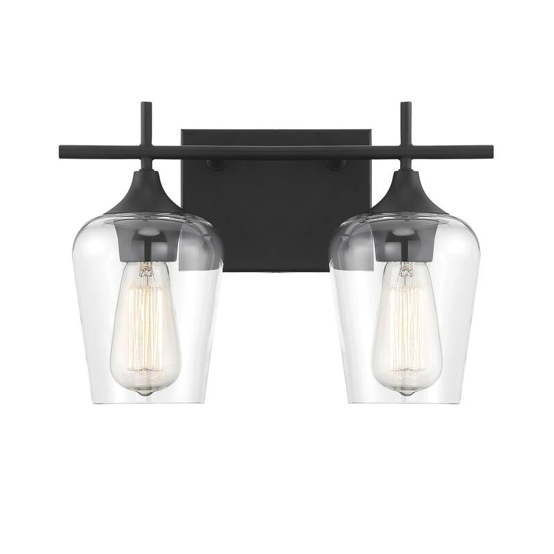 Savoy House Octave 2 Light 14" Wide Bathroom Vanity Light - Black