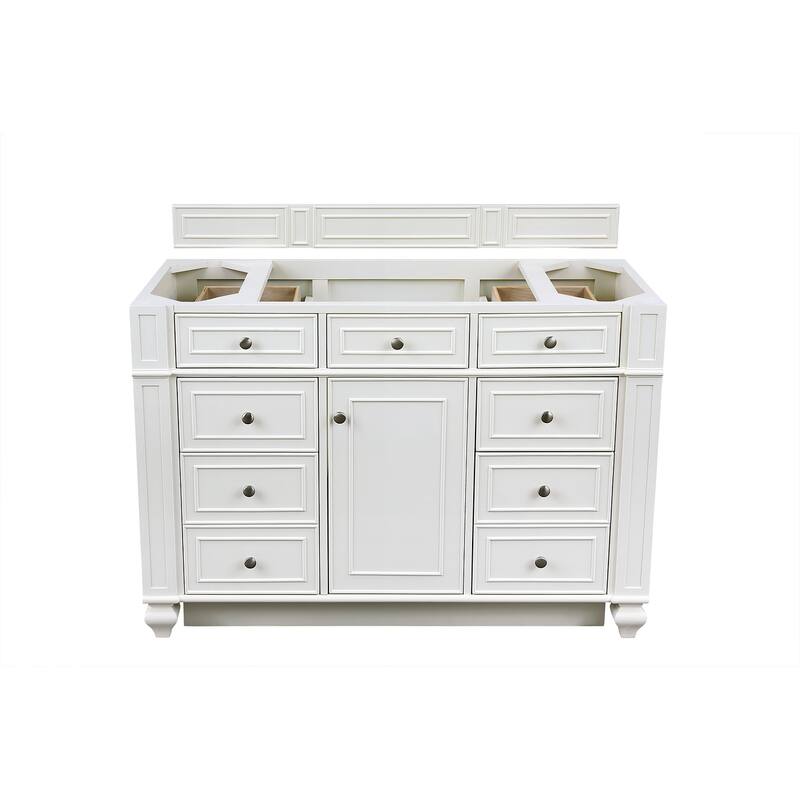 James Martin Vanities Bristol 48" Single Vanity, Bright White - Bright White Cabinet Base Only - No Top