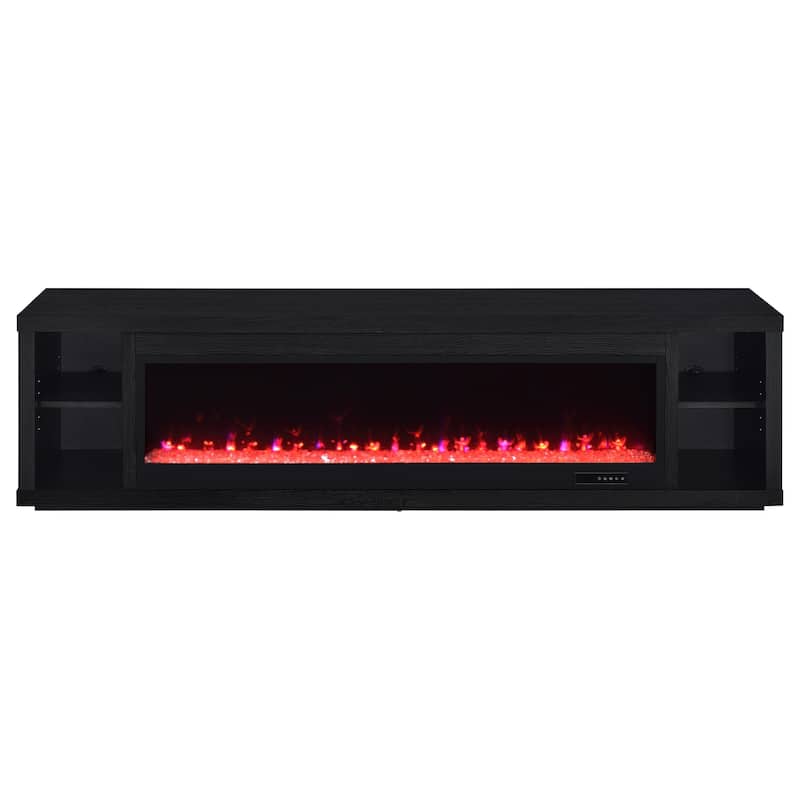 Deiter 79-Inch TV Stand Fireplace Media Console Black